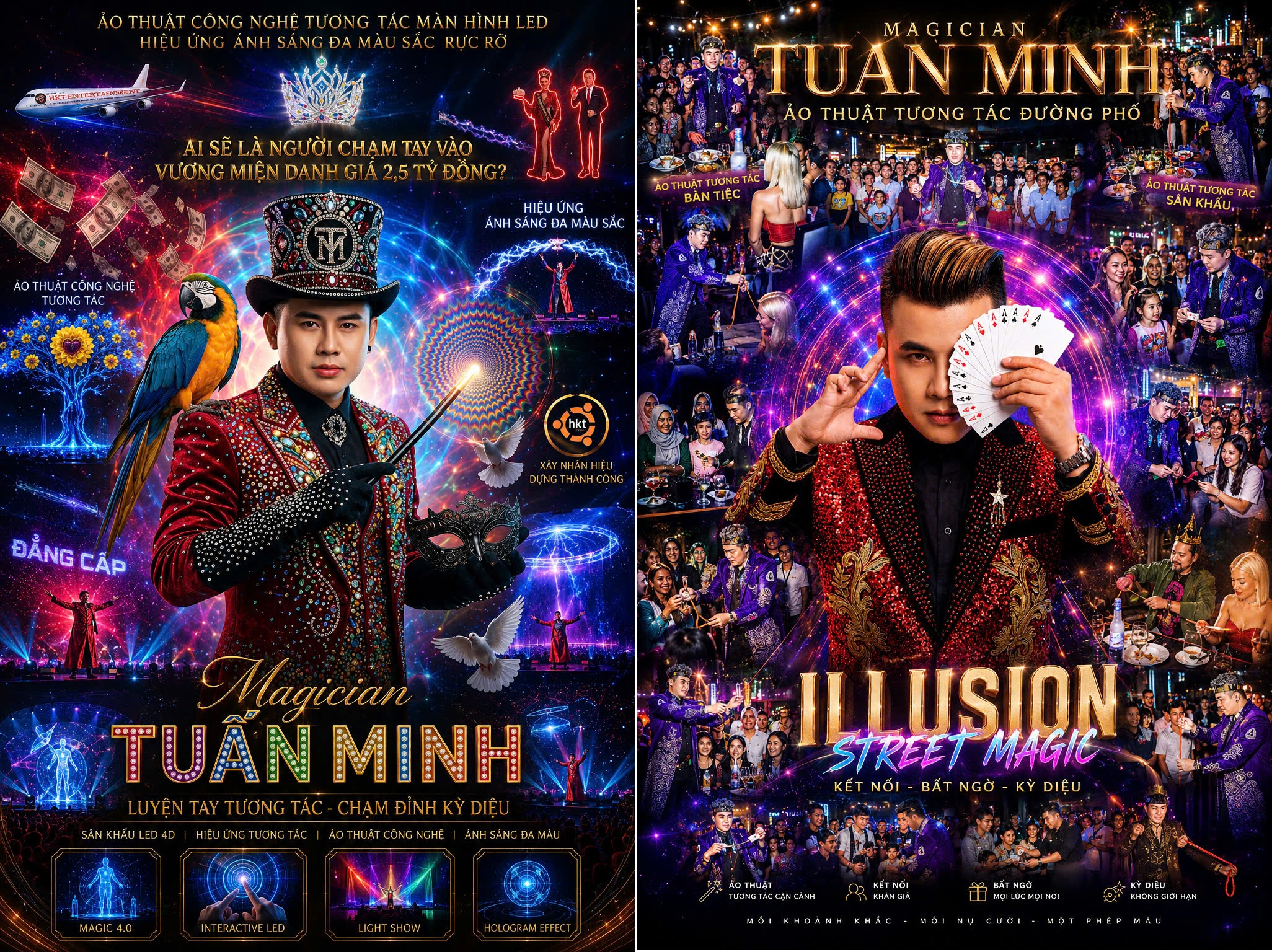 Nhìn lại hình ảnh ấn tượng của Ảo thuật gia quốc tế Tuấn Minh tại đêm chung kết Hoa hậu Doanh nhân Hoàn vũ 2026